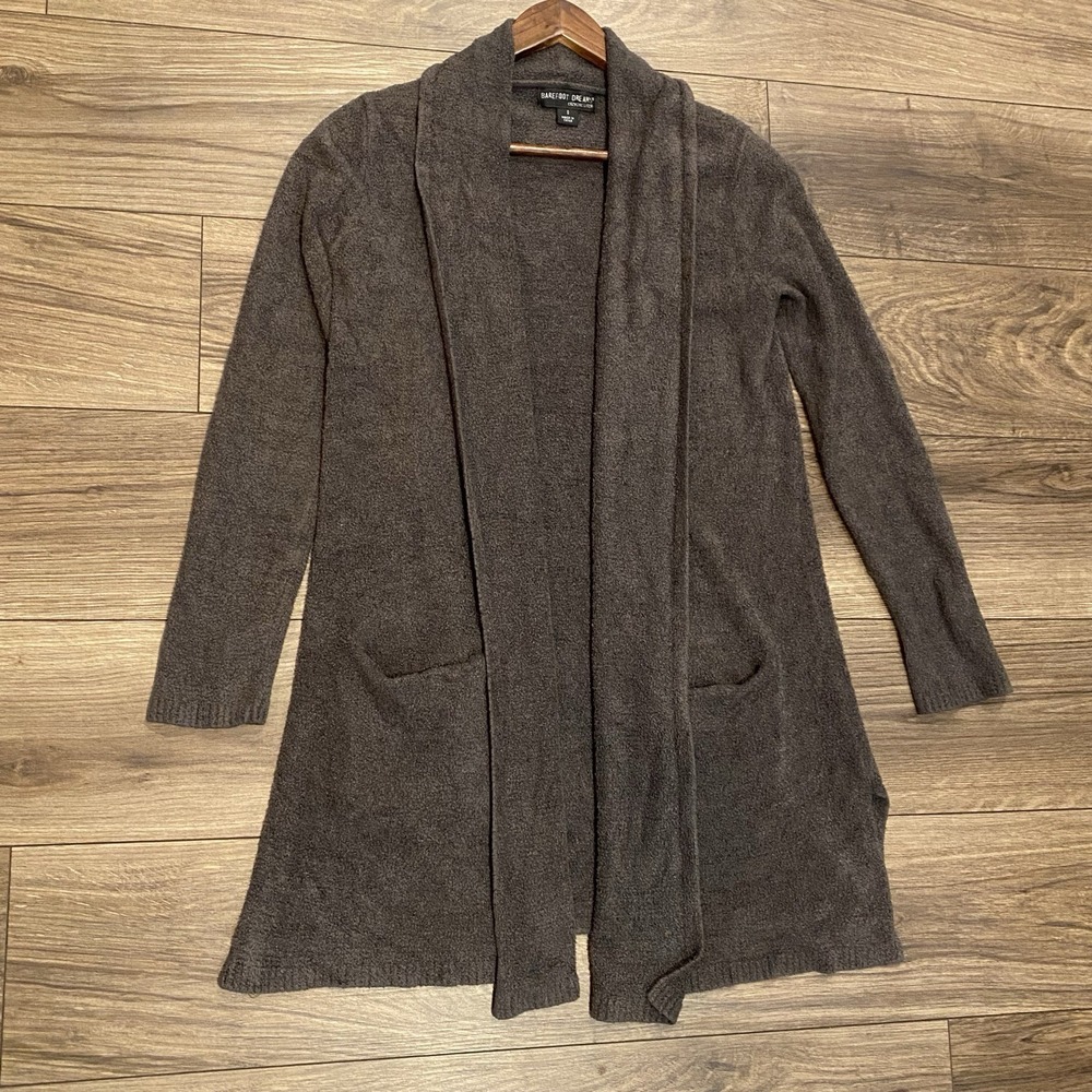 Barefoot Dreams CozyChic Lite Long Weekend Cardigan Ash Gray Women's Size Small